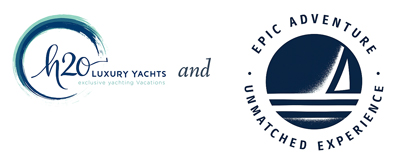 ogos of H2O Luxury Yachts and Epic Yacht Charters side by side, representing their merger.