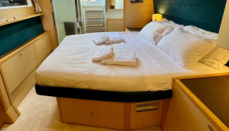 Catamaran Charter with Crew Greece For Sail Cabin