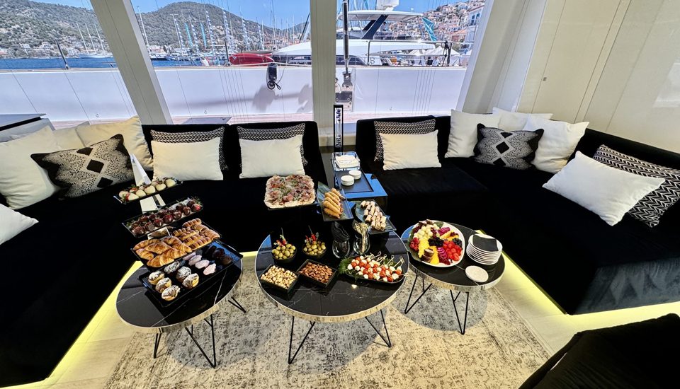 Above and Beyond Sailing Catamaran Food display