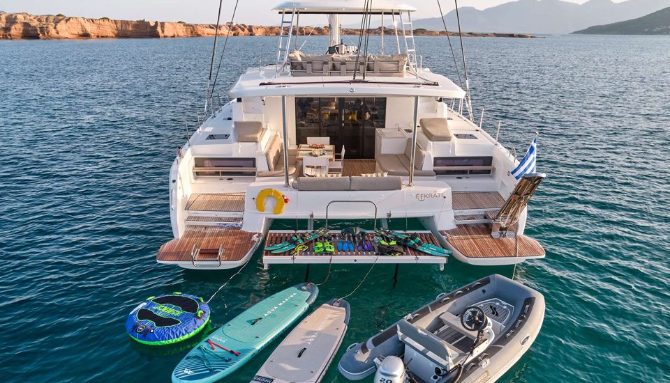 Efkrati Sailing Catamaran aft toys